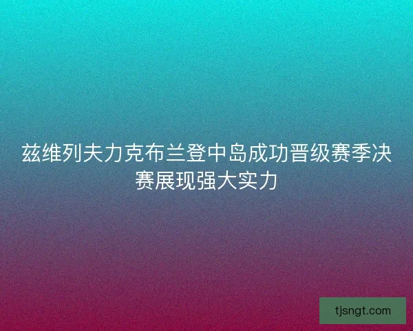 兹维列夫力克布兰登中岛成功晋级赛季决赛展现强大实力