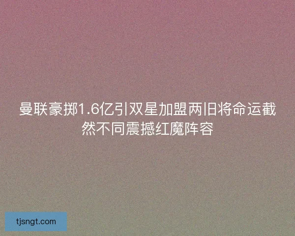 曼联豪掷1.6亿引双星加盟两旧将命运截然不同震撼红魔阵容