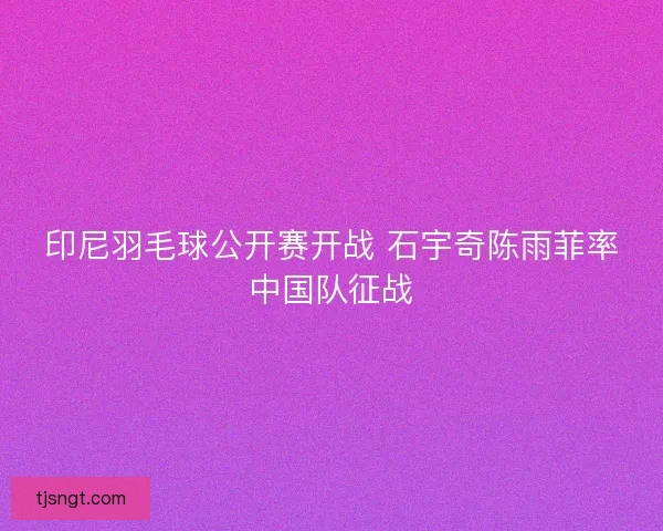 印尼羽毛球公开赛开战 石宇奇陈雨菲率中国队征战