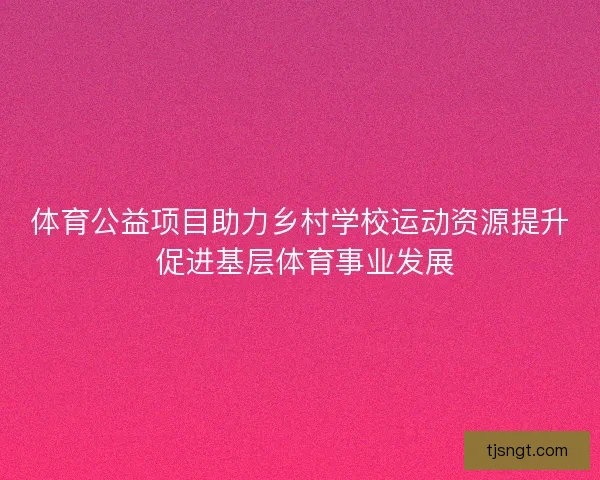体育公益项目助力乡村学校运动资源提升 促进基层体育事业发展